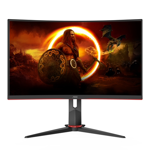 Monitor Aoc CQ27G2S BK AGON Curved QHD Black e Red Black e Red