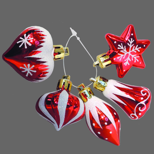 Set addobbi albero Natale Pre Qu' Italia B4630 Addobbi Assortito Rosso