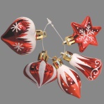 Pre Qu' Italia - Decoro Pre Qu' Italia B4630 Set 5 Forme con Neve rosso Assortito