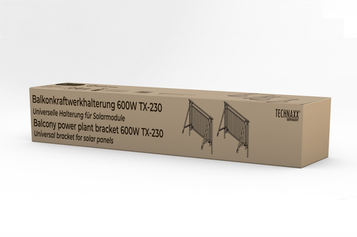 Technaxx 600W Supporto pannello solare Technaxx TX 230 BALCONY 600W Alluminio