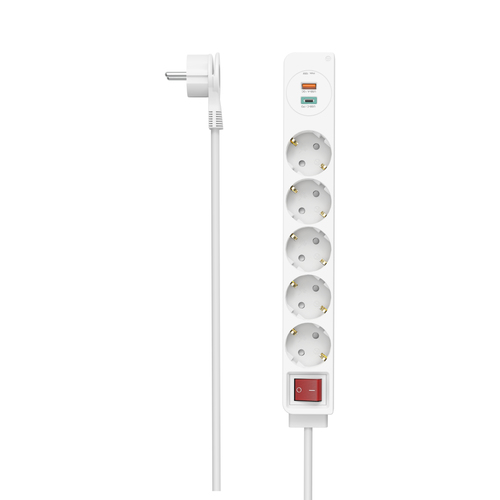 Hama Con interruttore e Fast Charge Multipresa tavolo Hama 00223186 Con interruttore e Fast Charge Bianco