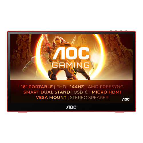 Aoc  Monitor Aoc 16G3 AGON Black e Red Black e Red