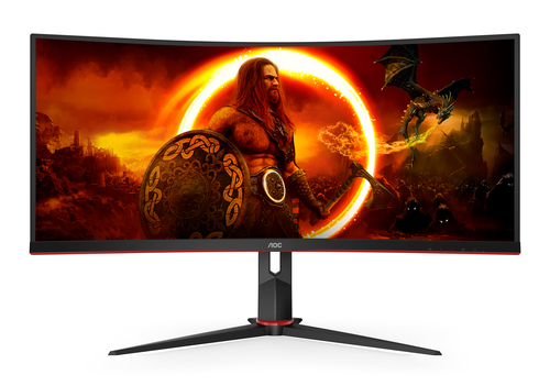 Aoc WQHD Curved Monitor Aoc CU34G2XP BK AGON WQHD Curved Black e Red Black e Red