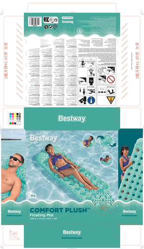 Bestway Comfort Plush Materassino gonfiabile Bestway 43550 Comfort Plush Verde acqua Verde a