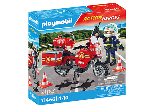 Playmobil Moto dei pompieri Moto dei pompieri Playmobil 71466 ACTION HEROES