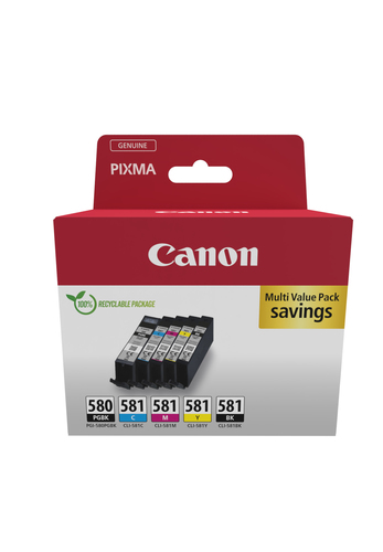 Canon PGI 580BK CLI 581 Multipack Set cartucce stampante Canon 2078C007 PGI 580BK CLI 581 Multipack