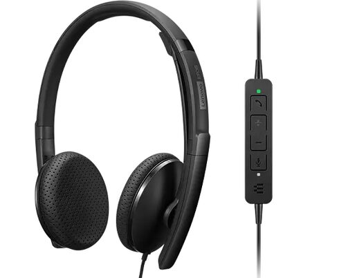 Cuffie microfono filo Lenovo 4XD1M39028 Wired VoIP Headset Black