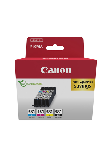 Canon CLI 581 Multipack Set cartucce stampante Canon 2103C007 CHROMALIFE 100 CLI 581 Multipack