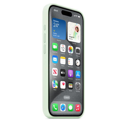 Apple 15 Pro Cover Apple MWNL3ZM A IPHONE MAGSAFE SILICON 15 Pro Menta fredda Menta