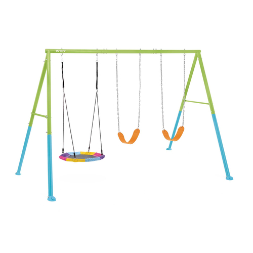 Altalena Intex 44133 2 posti + dondolo a nido Azzurro e verde