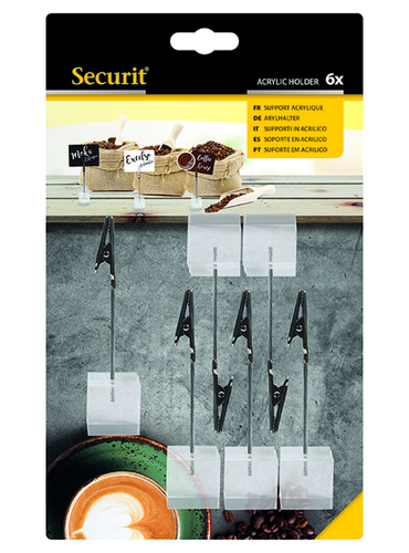VERMES Set 6 Cubi Supp-Base Porta Tag C/Clip Segnaposto VERMES 8719075283264 Set 6 Cubi Supp-Base Porta Tag C/Clip