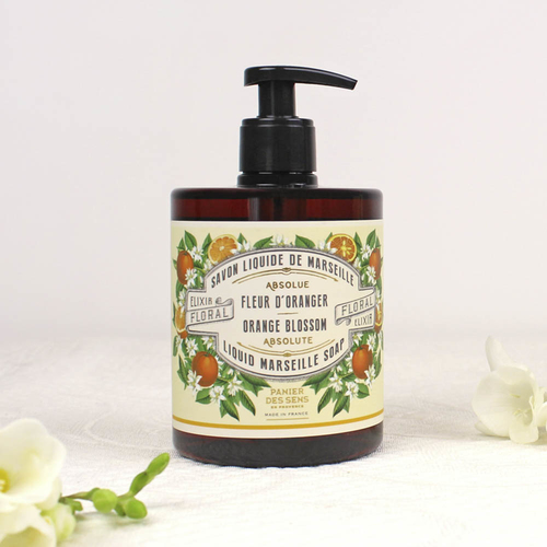 Panier des Sens Sapone di marsiglia liquido elisir floreale fiore d`arancio - 500 ml Detergente Panier des Sens Sapone di marsiglia liquido elisir floreale