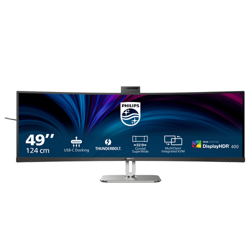 Monitor Philips 49B2U6903CH 00 SERIE 6000 Ultrawide Curved Black e Sil