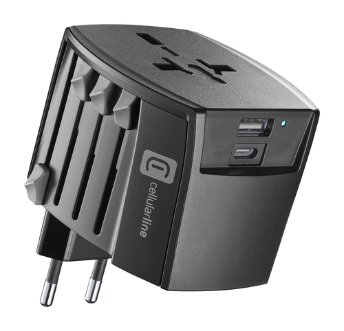 Adattatore da viaggio Cellular Line WTACHARGER20WK Nero