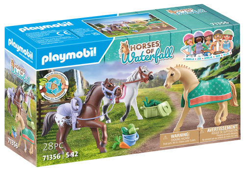 Set 3 cavalli con selle Playmobil 71356 HORSES OF WATERFALL