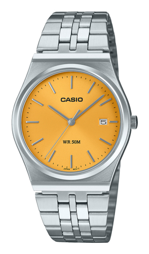 Orologio Casio MTP B145D 9AVEF TIMELESS Silver e Giallo