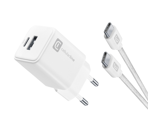 Caricabatterie Cellular Line ACHKITC2CGAN30TABW MULTIPOWER 30W GaN Whi