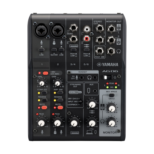 Mixer disc jockey Yamaha CAG06MK2B AG SERIES Black