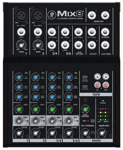 Mixer disc jockey Mackie MIX8 MIX SERIES 8 Black