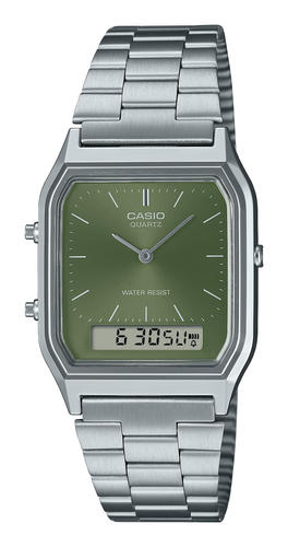 Orologio Casio AQ 230A 3AMQYES VINTAGE Silver e Green