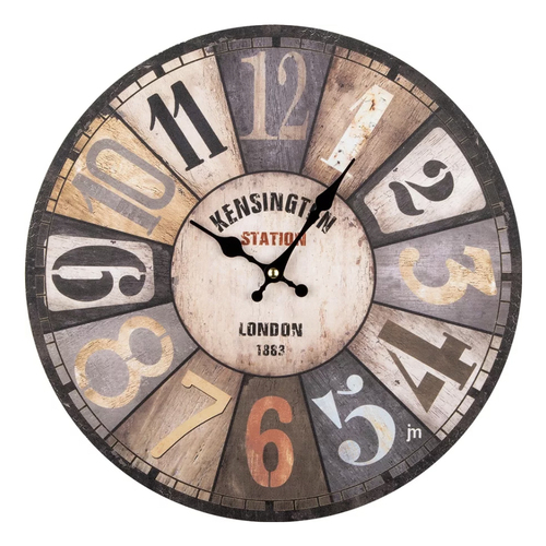 Orologio da parete Lowell 21569 JUSTAMINUTE Kensington Station Multico