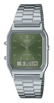 CASIO - Orologio Casio AQ 230A 3AMQYES VINTAGE Silver e Green