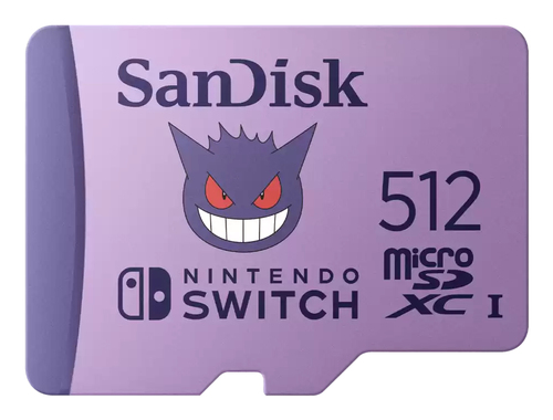 Scheda di memoria Sandisk SDSQXAO 512G GN6ZK POKEMON Gengar Purple