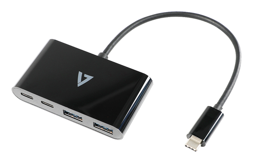 Hub USB V7 V7UC2A2CHUB BLK USB C Black