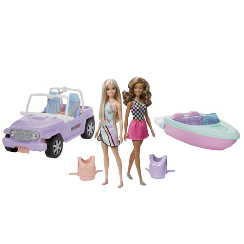 Set bambola Mattel GXD66 BARBIE con Jeep e Motoscafo