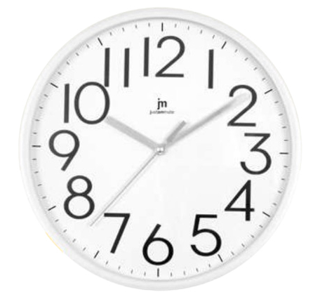 Orologio da parete Lowell 00712|B JUSTAMINUTE Bianco