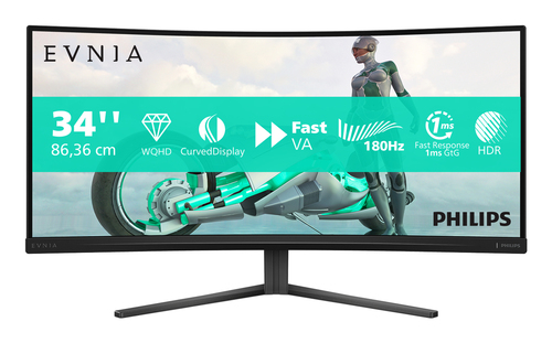 Monitor Philips 34M2C3500L 00 EVNIA 3000 Curvo Charcoal