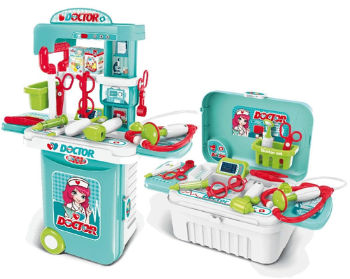 Set dottore Villa Giocattoli 07650 MR. DOCTOR Trolley Mr Doc Giramondo