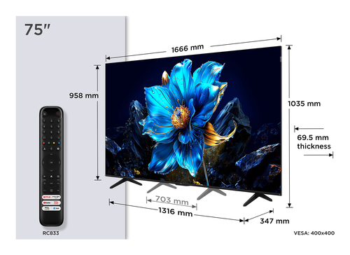 Tv Tcl 75P79K P SERIES Black