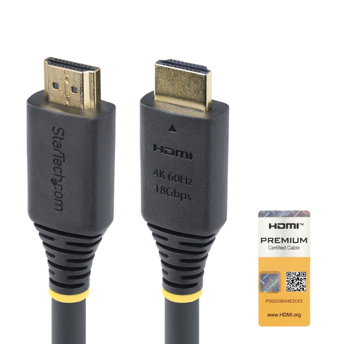 Cavo HDMI Startech.Com HDMI2 CABLE 4K60 15M 2.0 attivo Black