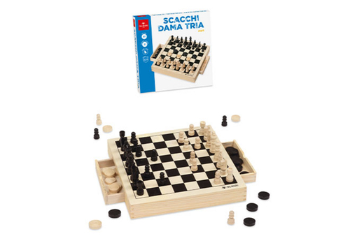 Gioco Dal Negro 53490 Scacchi Dama Tria in Legno gioco