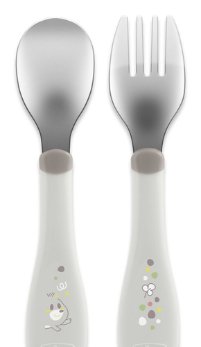 Set cucchiaio e forchetta bimbi Chicco 00016102350000 Grigio
