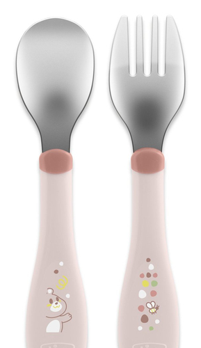 Set cucchiaio e forchetta bimbi Chicco 00016102150000 Rosa