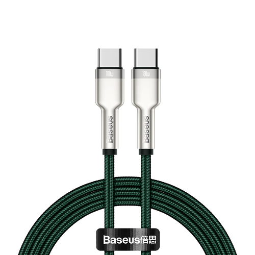 Cavo USB C Baseus CATJK D06 CAFULE Metal 5A Green e Silver
