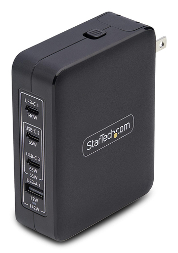 Caricabatterie Startech.Com 3114GCU WALL CHARGER 140W GaN Black
