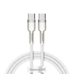 Baseus - Cavo USB C Baseus CATJK D02 CAFULE Metal 5A White e Silver
