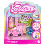 Mattel - Set bambola Mattel HYF38 BARBIE LAND Mini con veicolo color change Ass