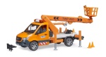 Bruder - Furgone con piattaforma lavoro luci e suoni Bruder 02679 MERCEDES SPRI