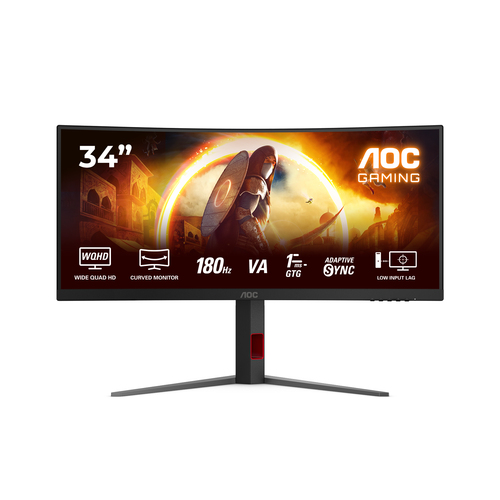 Monitor Aoc CU34G4 Curvo Black e Red