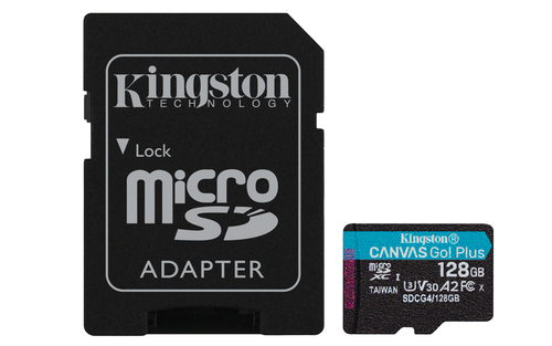 Scheda di memoria Kingston SDCG4 128GB CANVAS GO! PLUS Gen4 Black e Bl