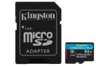 KINGSTON - Scheda di memoria Kingston SDCG4 64GB CANVAS GO! PLUS Gen4 Black e Blu