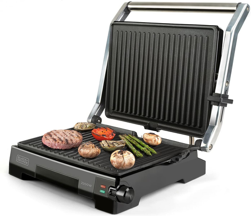 Griglia elettrica Black & Decker BXGR2200E Inox e Black