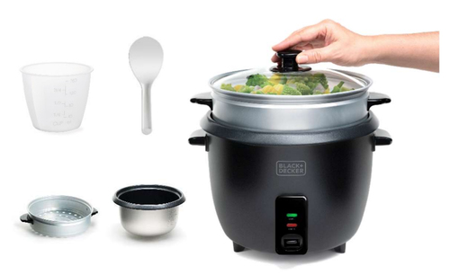 Cuoci riso Black & Decker BXRC1800E Black e Silver