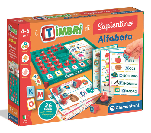 Gioco prescolare Clementoni 16693 SAPIENTINO I Timbri dell'Alfabeto