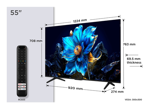 Tv Tcl 55P79K P SERIES Brushed metal front