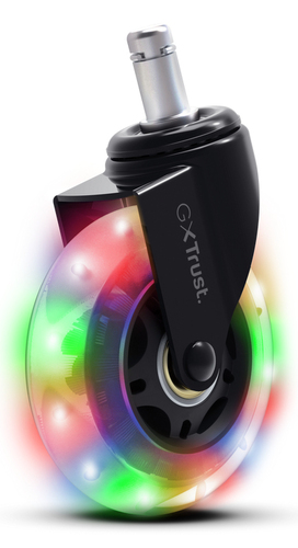 Ricambio originale Trust 25803 GXT 701 Chair Wheels Led Gel RGB Clear